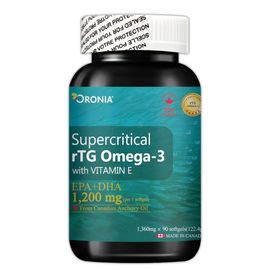 [ORONIA] Supercritical rTG Omega-3 + Vitamin E 90 Capsules_rTG Contains EPA, DHA, Antioxidant, Memory Improvement_ Made in Canada